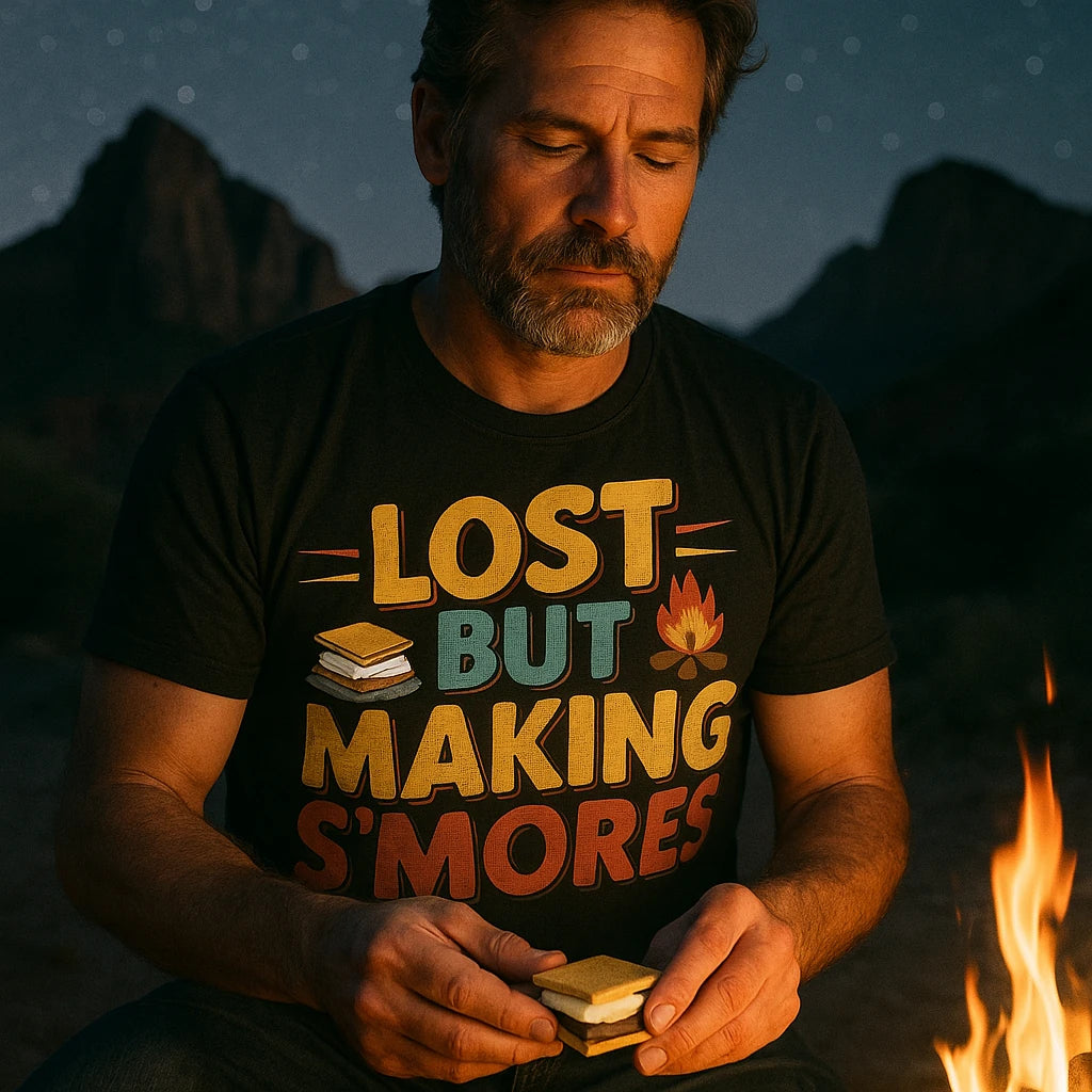 "Lost But Making S'Mores" camp shirts for men - product photo 8