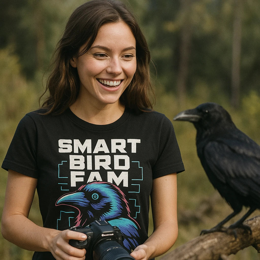 "Smart Bird Fam" crow t shirt - product photo 7