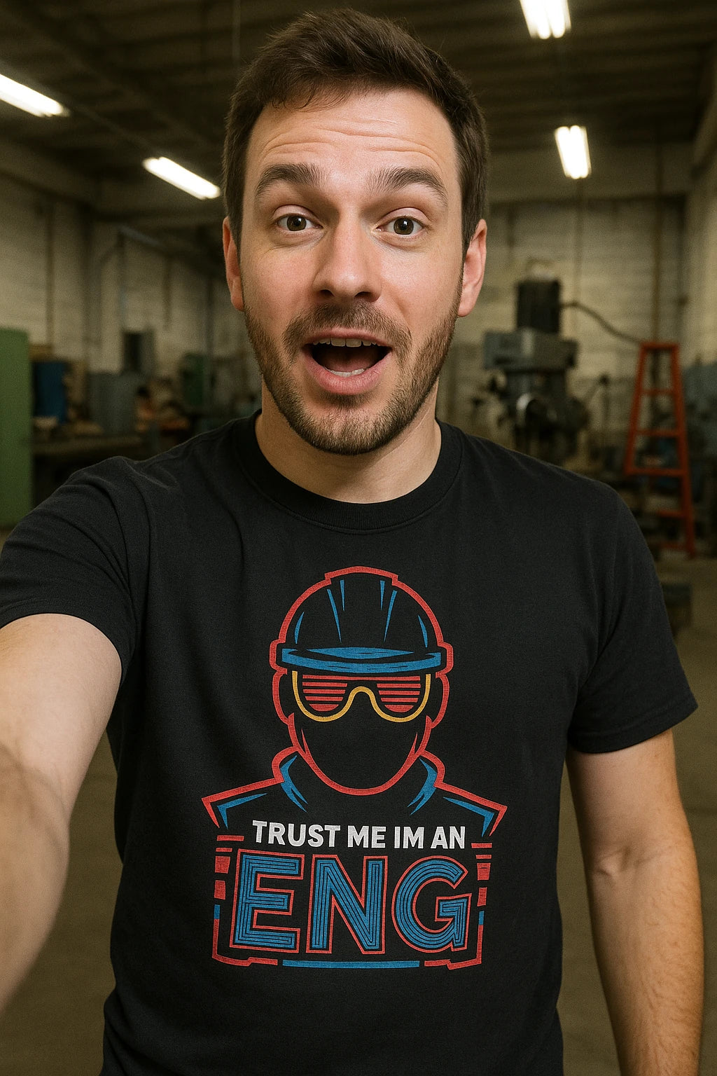 "Trust Me Im an Eng" black engineer t shirt - also one of the gifts for mechanical engineers