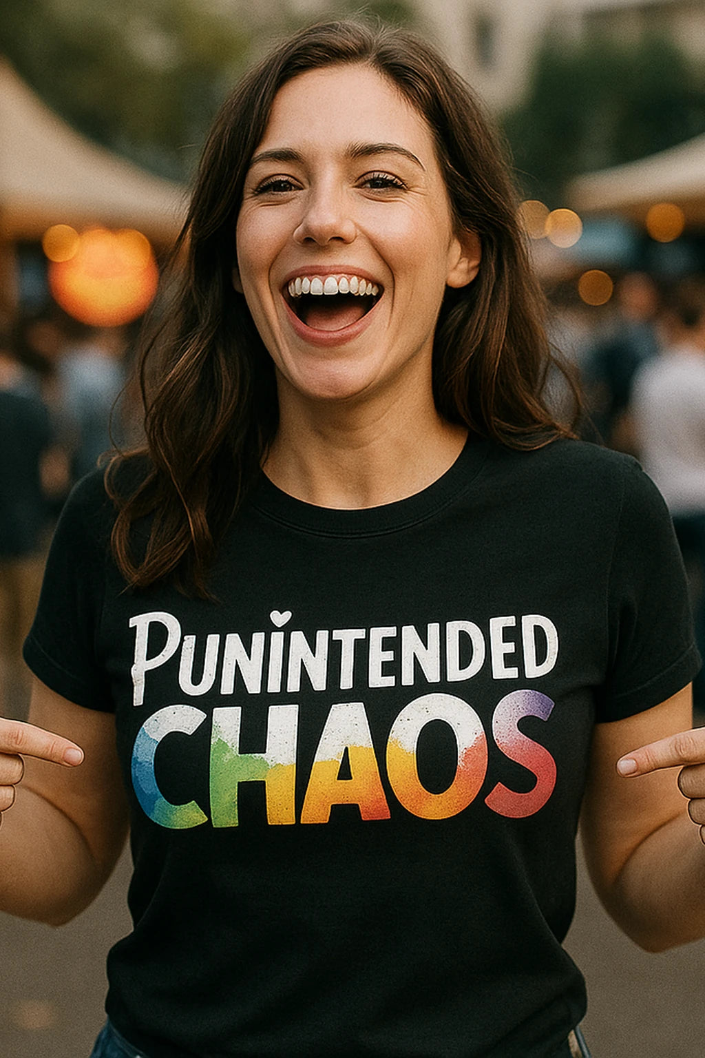 "Punintended Chaos" comedy t shirts for him - product photo 7