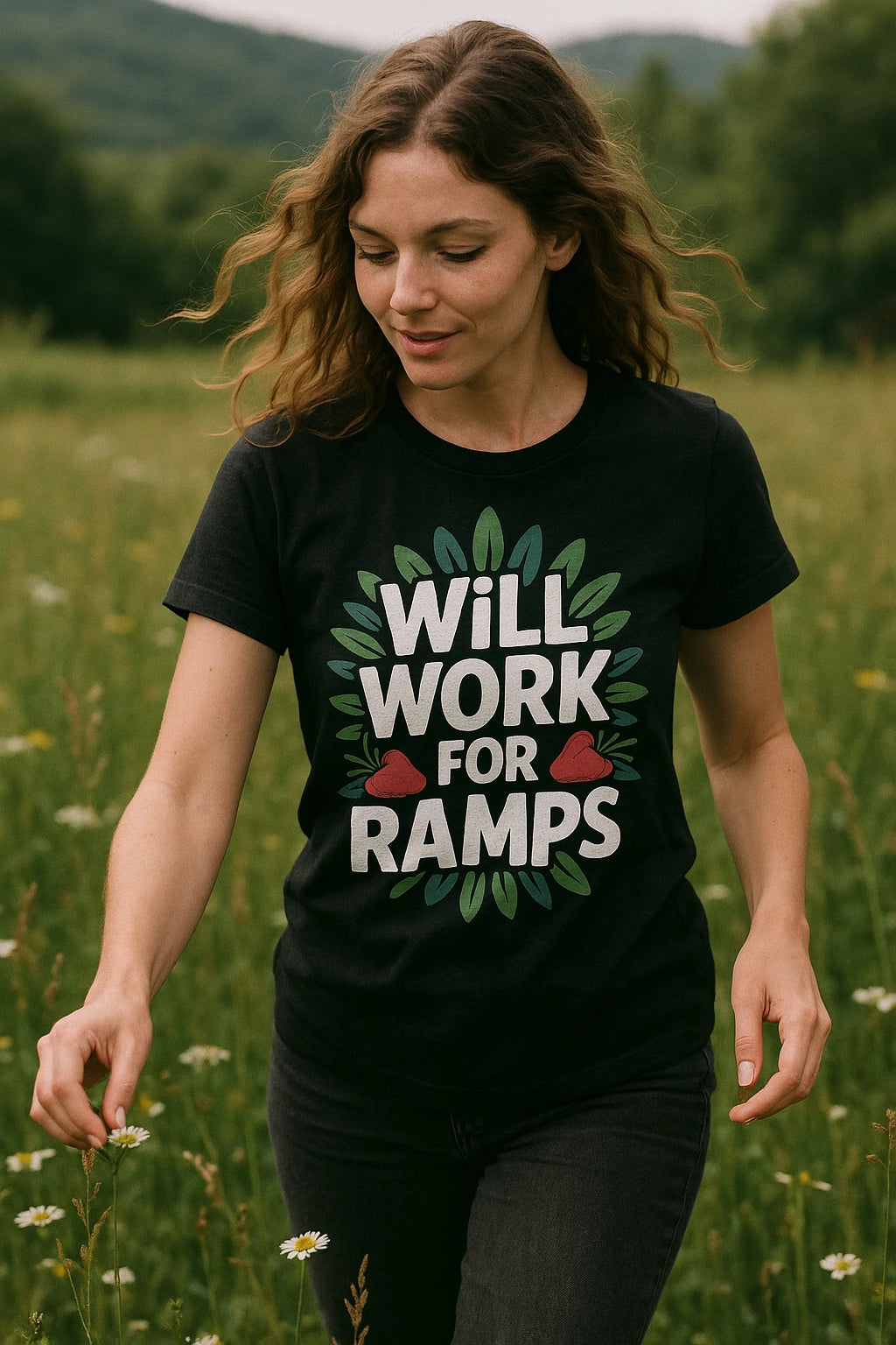 "Will Work for Ramps" black foraging shirts - a birthday gift for foraging lover