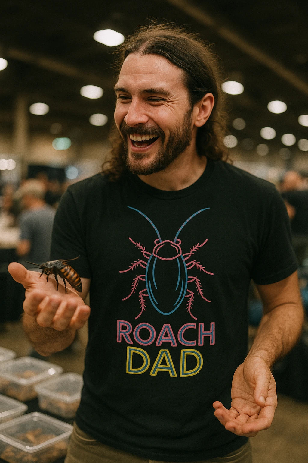 "Roach Dad" black cockroaches t shirt - a birthday gift for cockroaches lover