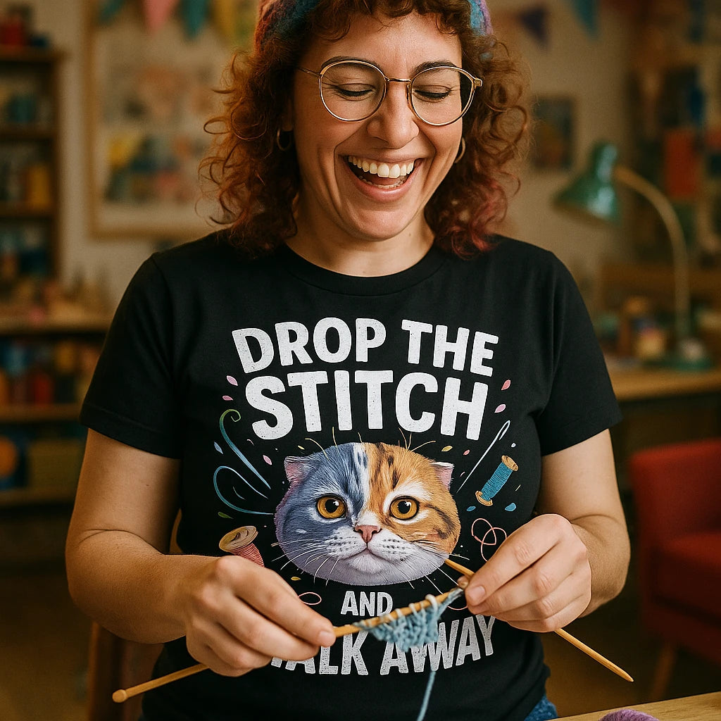"Drop the Stitch and Walk Away" black t shirt sewing pattern - also a easy tops to sew for beginners