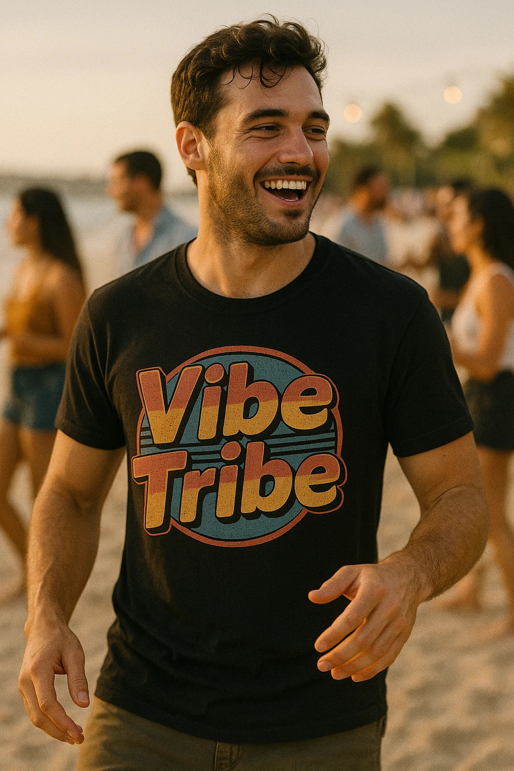 "Vibe Tribe" black socializing shirts - a birthday gift for socializing lover