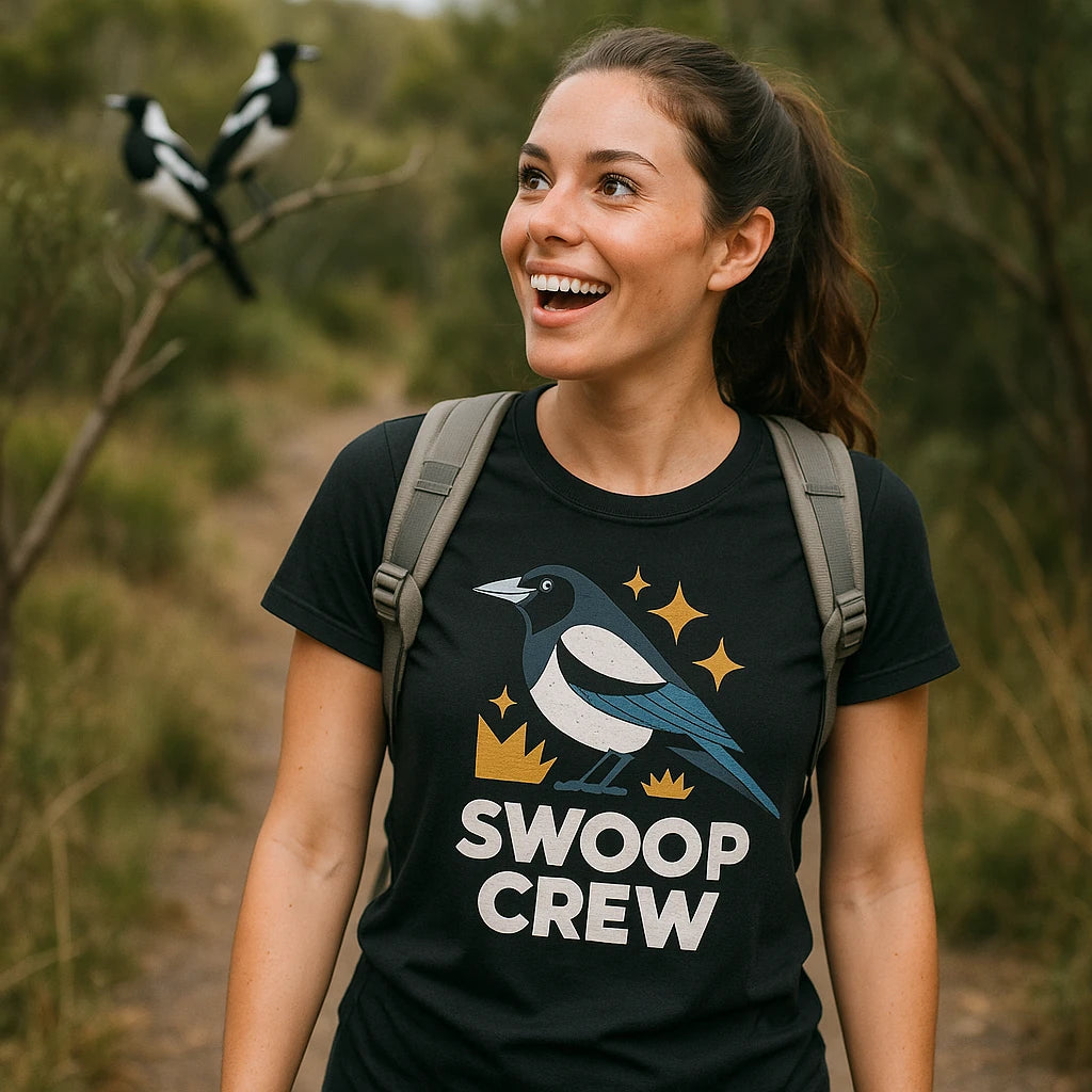"Swoop Crew" magpie t shirt - product photo 9