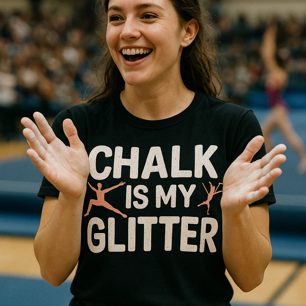 "Chalk Is My Glitter" gymnastics mom t shirt - product photo 8