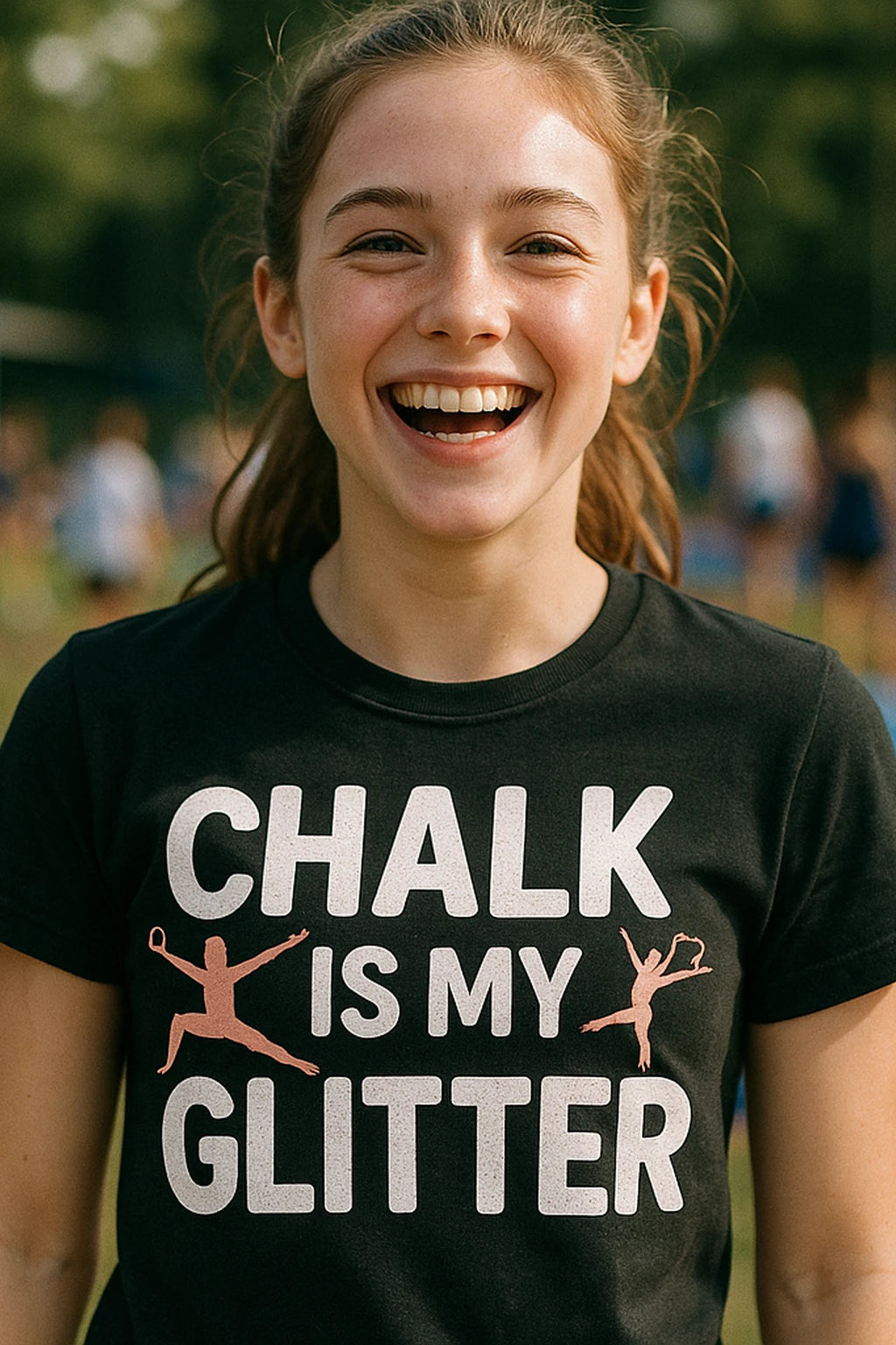 "Chalk Is My Glitter" gymnastics mom t shirt - product photo 7