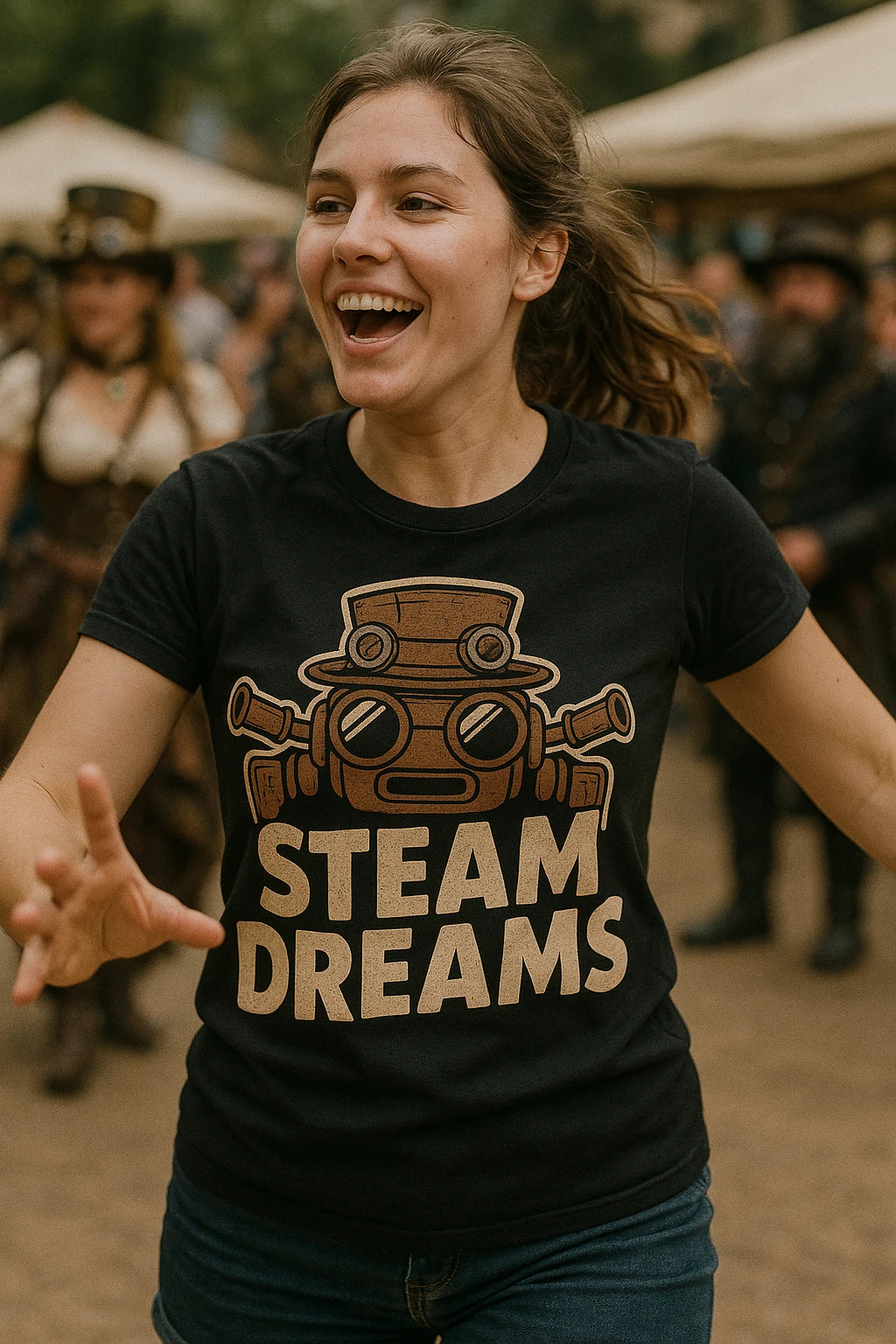 "Steam Dreams" black steampunk shirts - a birthday gift for steampunk lover