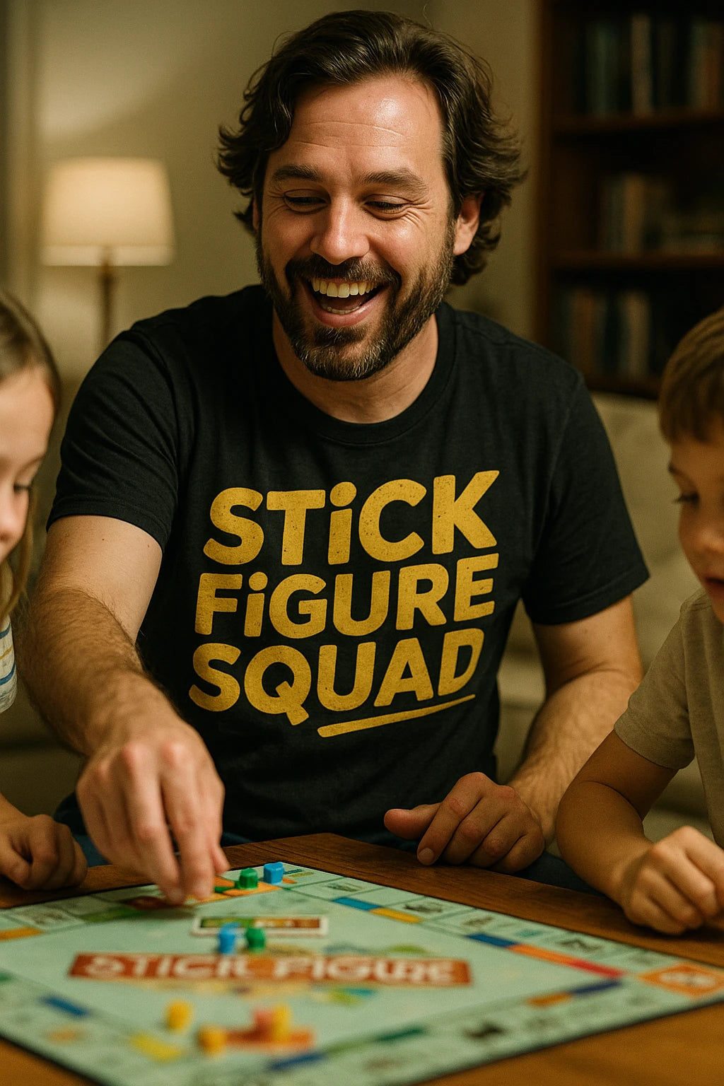 "Stick Figure Squad" black family life t shirt - a birthday gift for family life lover