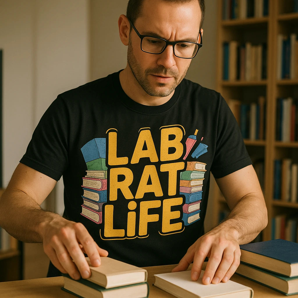 "Lab Rat Life" studying t shirt - product photo 8