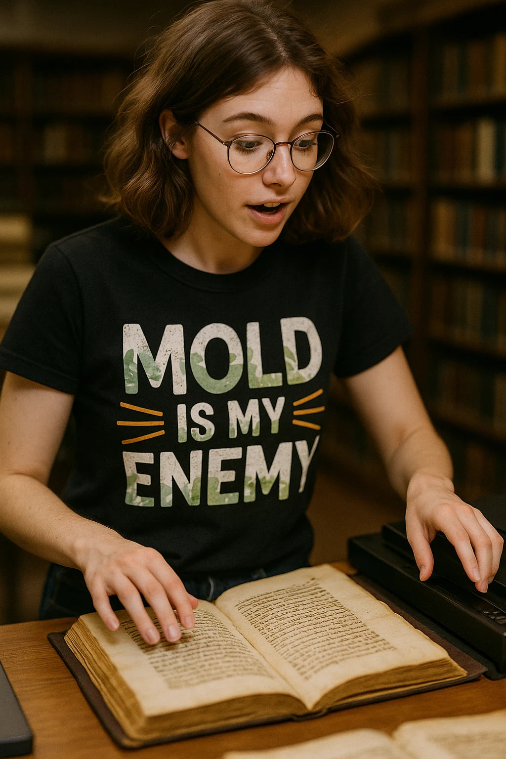 "Mold Is My Enemy" black archivist t shirt - a birthday gift for archivist