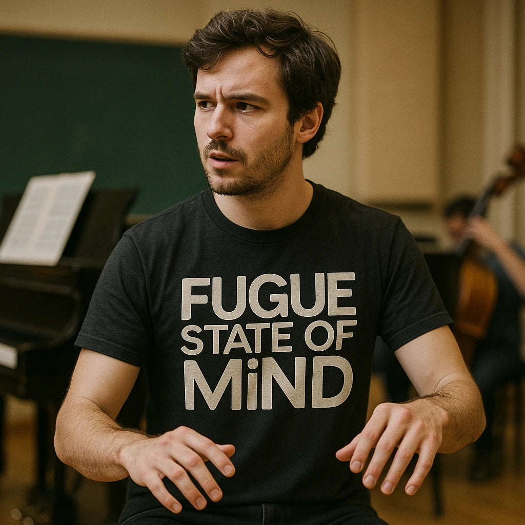 "Fugue State of Mind" classical music tee shirts - product photo 8