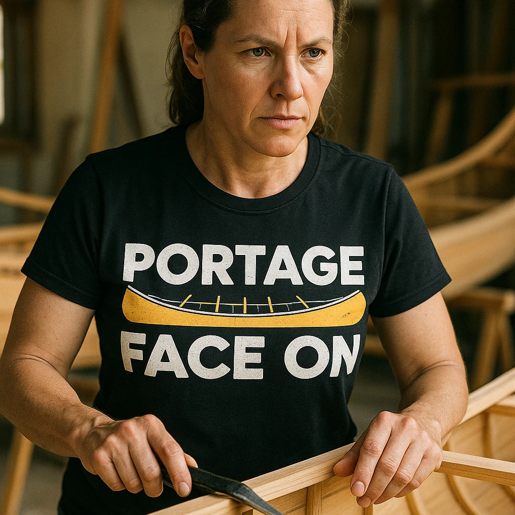 "Portage Face On" canoeing shirts - product photo 8