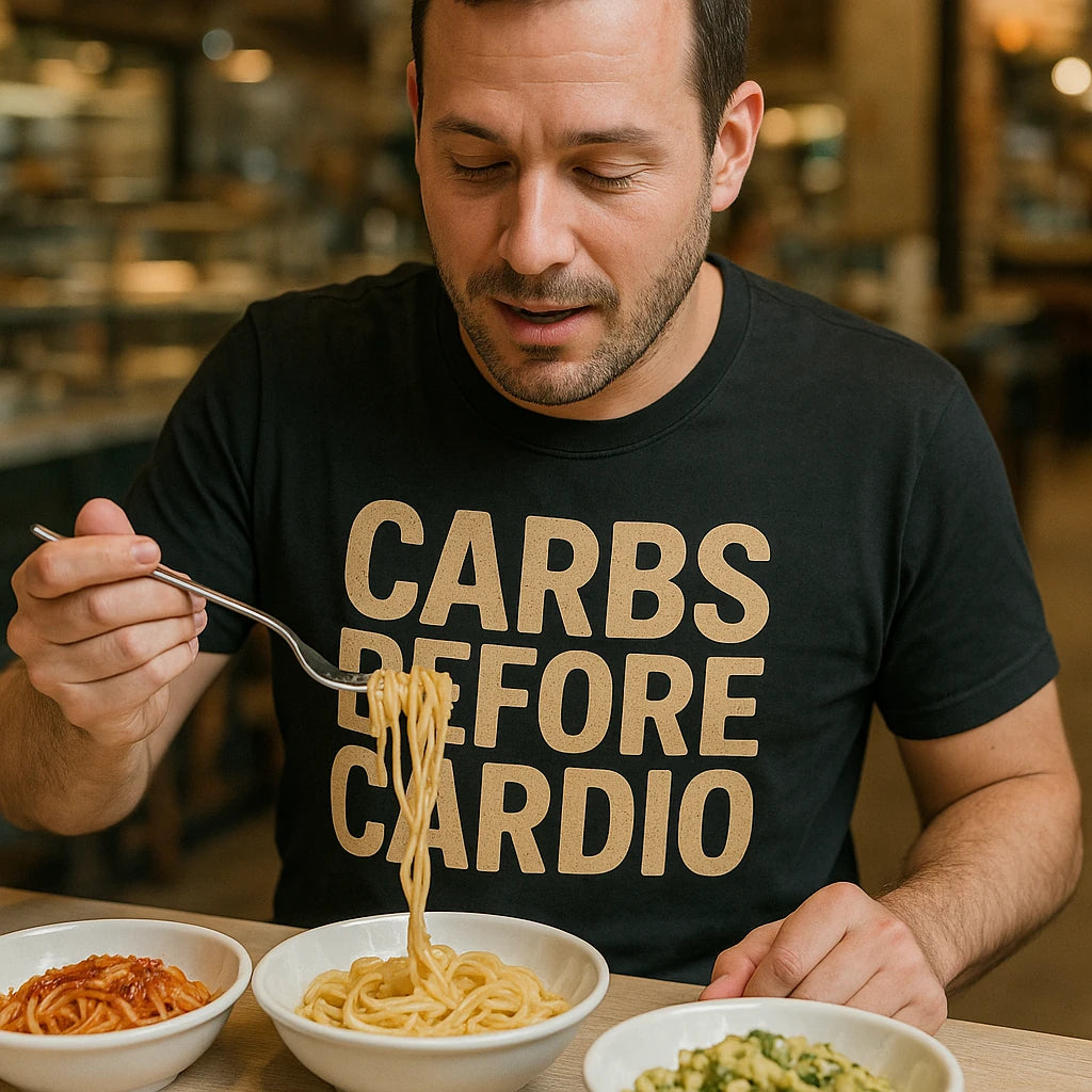 "Carbs Before Cardio" pasta t shirt - product photo 8