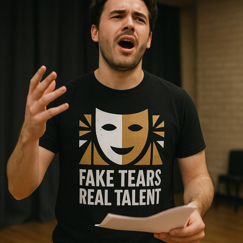 "Fake Tears Real Talent" black actor t shirt - also a actor gifts for opening night