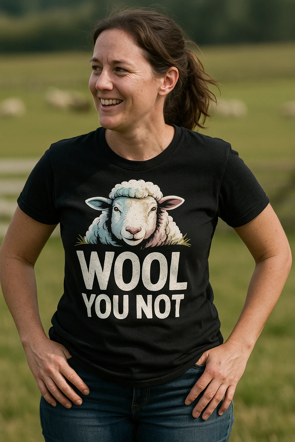 "Wool You Not" black black sheep t shirt - also a sheep lover gift ideas