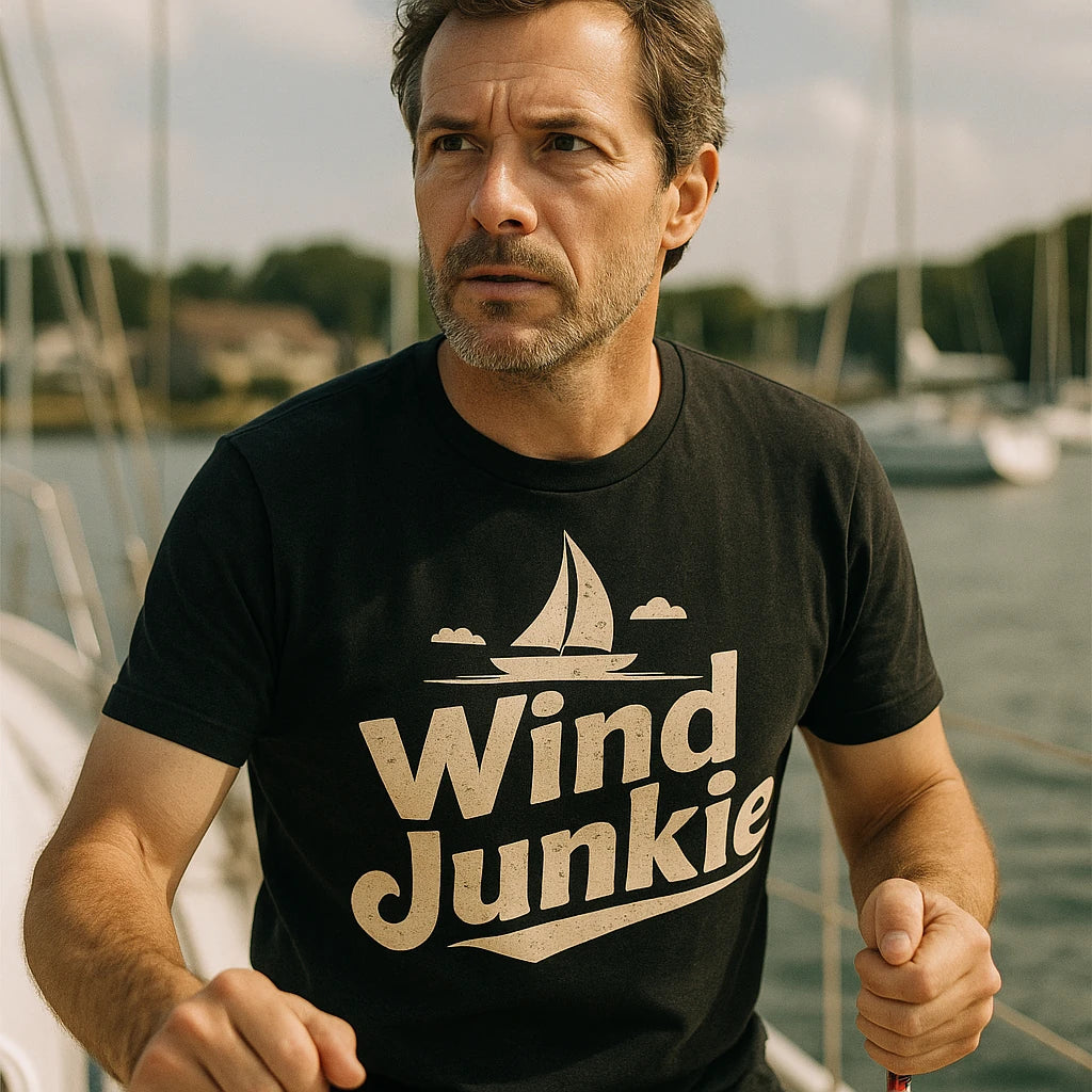 "Wind Junkie" sailing t shirt - product photo 8