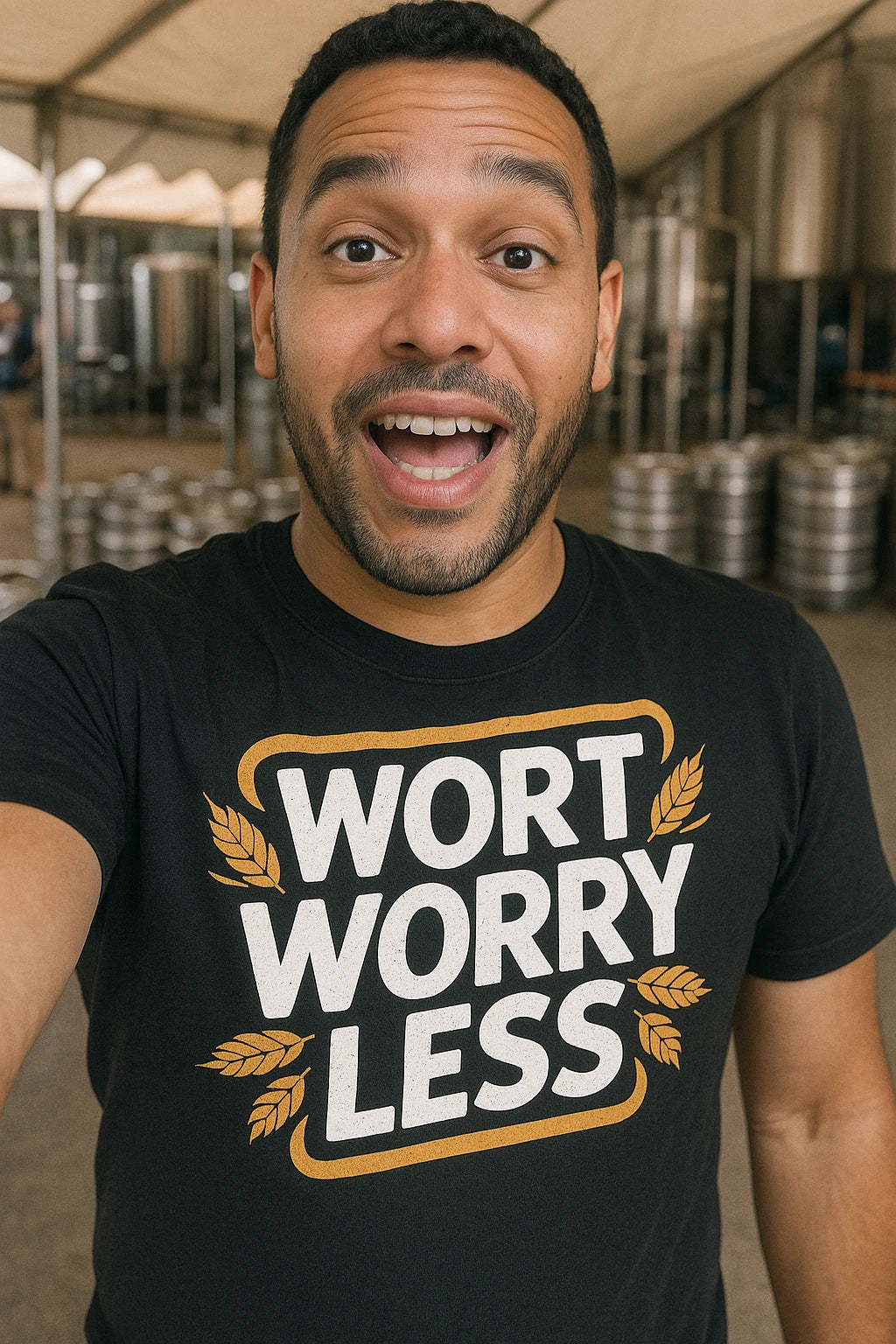 "Wort Worry Less" black brewer t shirt - also one of the gifts for the home brewer