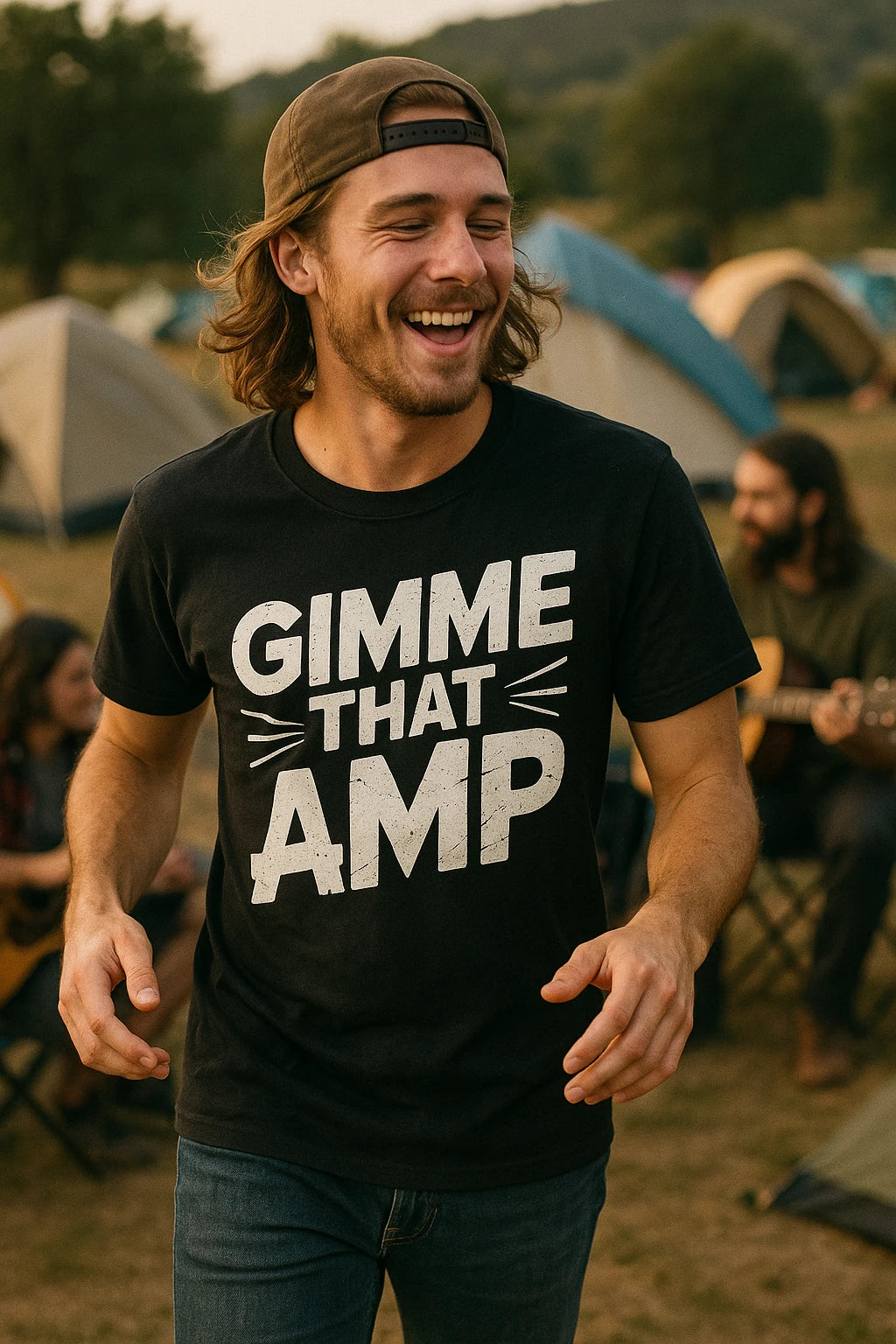 "Gimme That Amp" black musician tee - also a father's day gifts for musicians