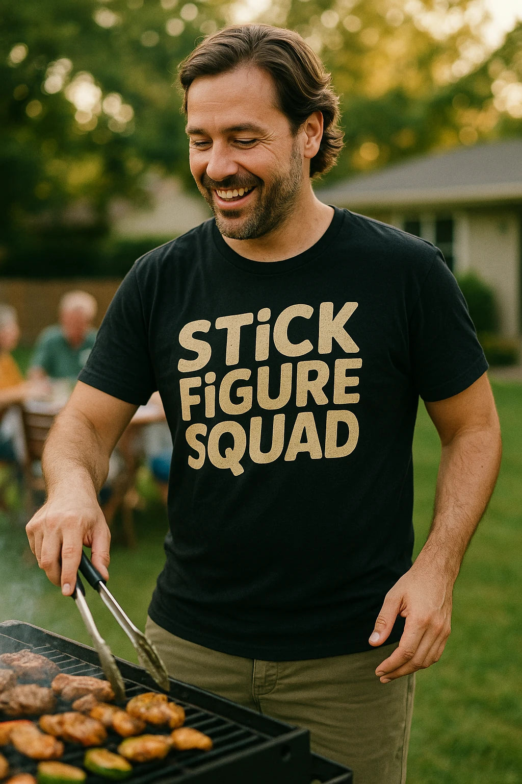 "Stick Figure Squad" black family life shirts - a birthday gift for family life lover