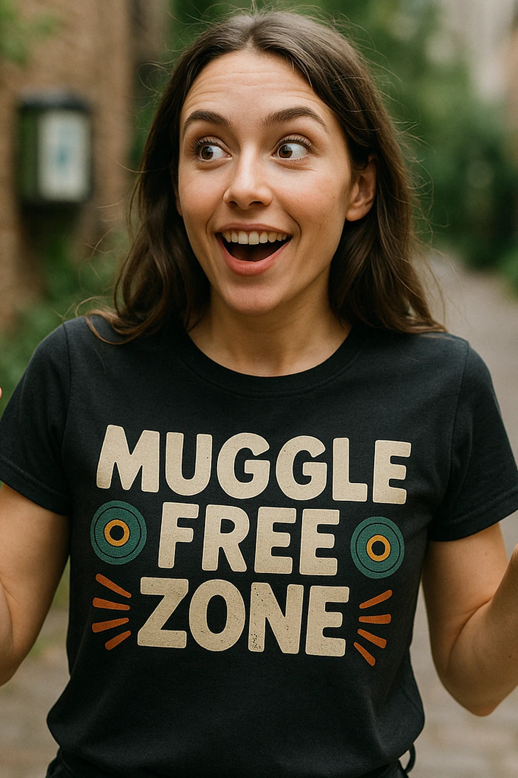 "Muggle Free Zone" black geocaching t shirt - also one of the best gifts for geocachers
