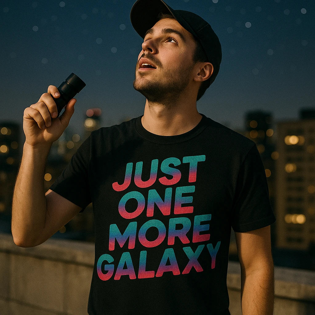 "Just One More Galaxy" stargazing shirts - product photo 8