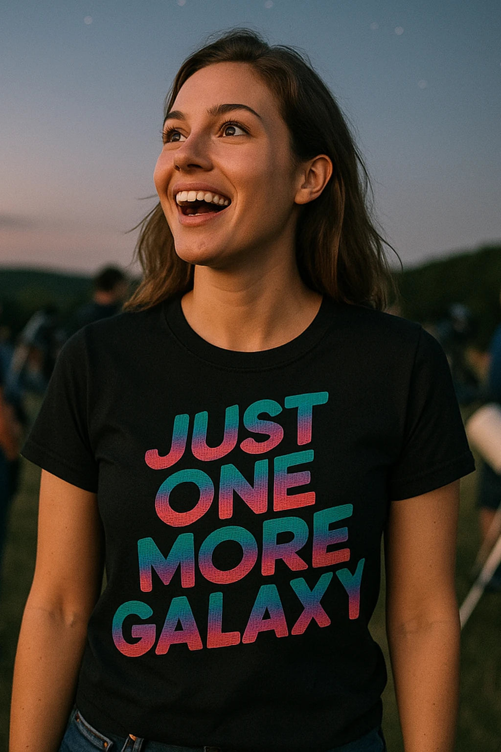 "Just One More Galaxy" stargazing shirts - product photo 7