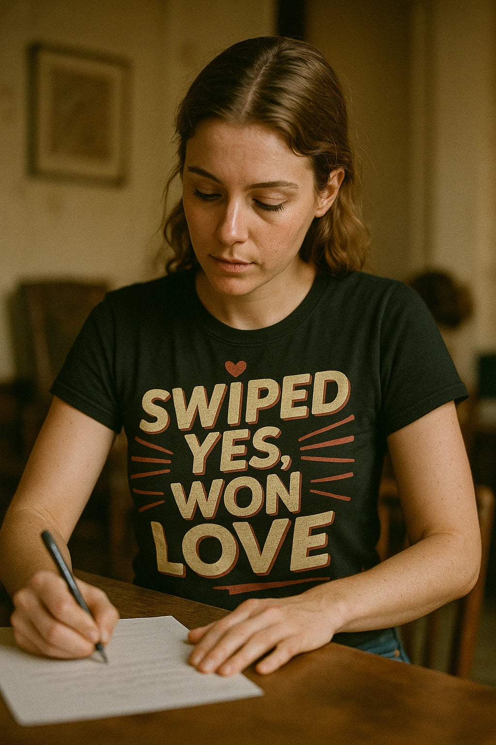 "Swiped Yes, Won Love" black relationships shirts - a birthday gift for relationships lover