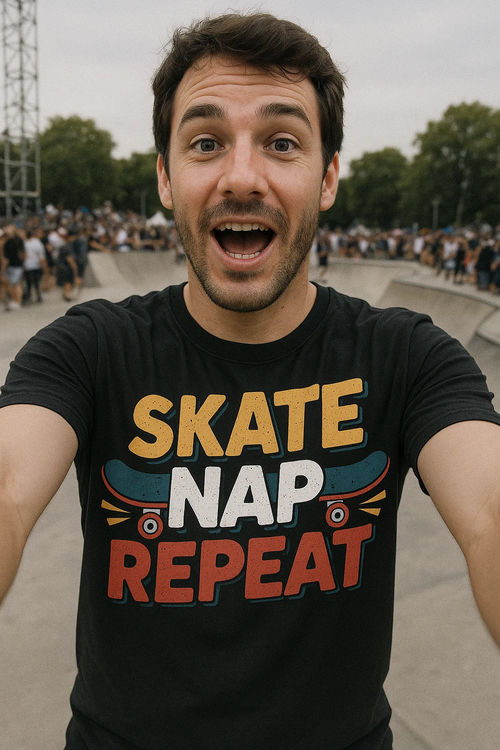 "Skate Nap Repeat" skateboard tee shirts - product photo 7