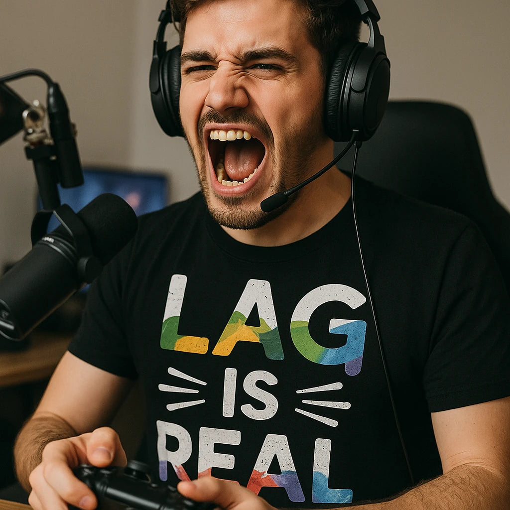 "Lag Is Real" video game shirts - product photo 8