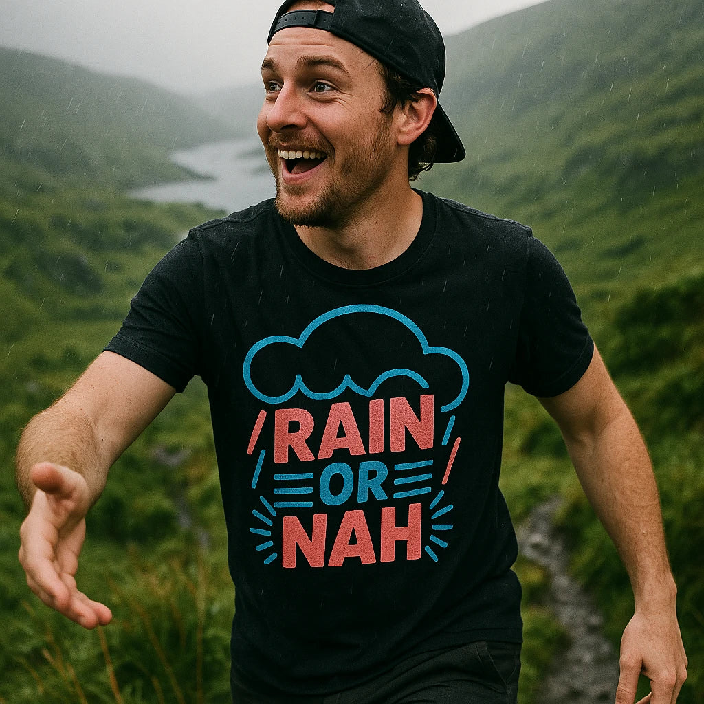 "Rain Or Nah" rain bow t shirt - product photo 8