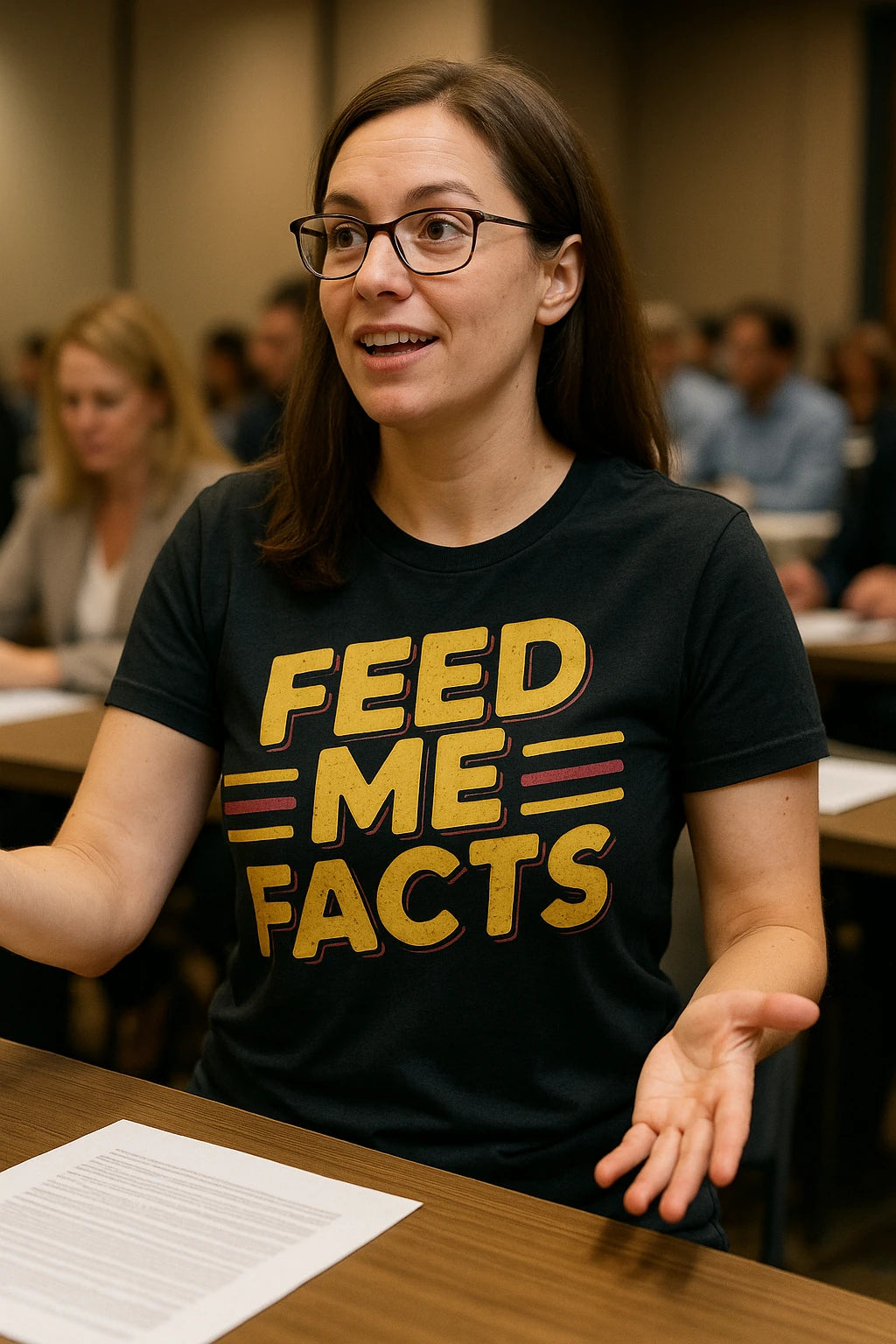 "Feed Me Facts" black studying t shirt - a birthday gift for studying lover