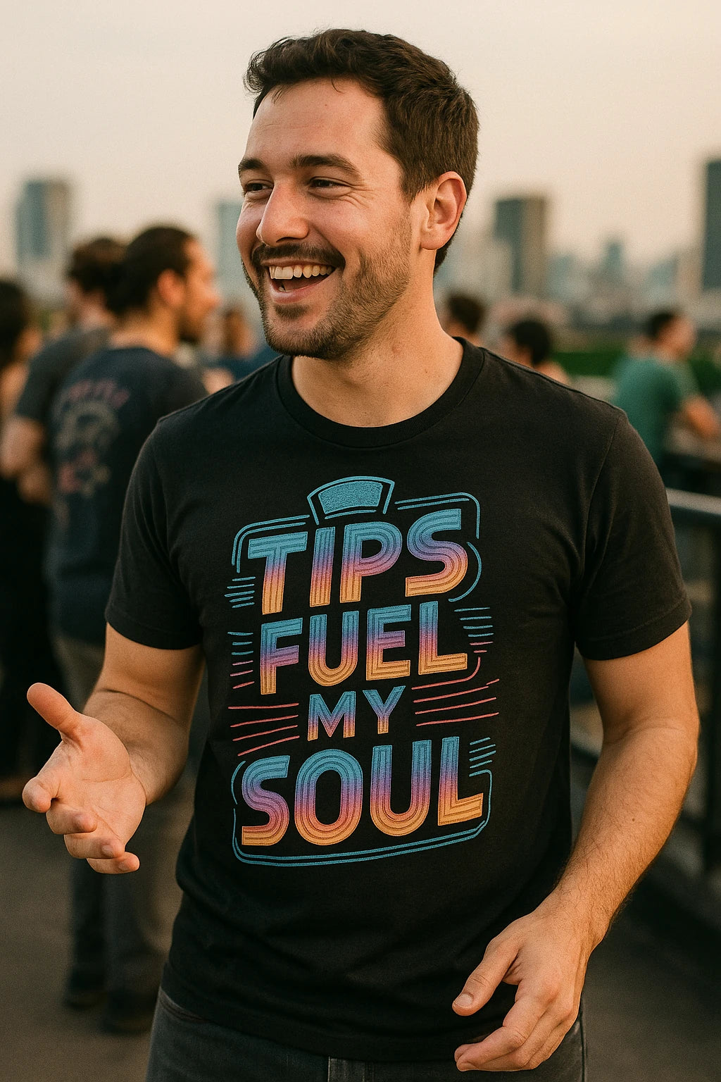 "Tips Fuel My Soul" black bartender shirts - also a bartender gifts for home
