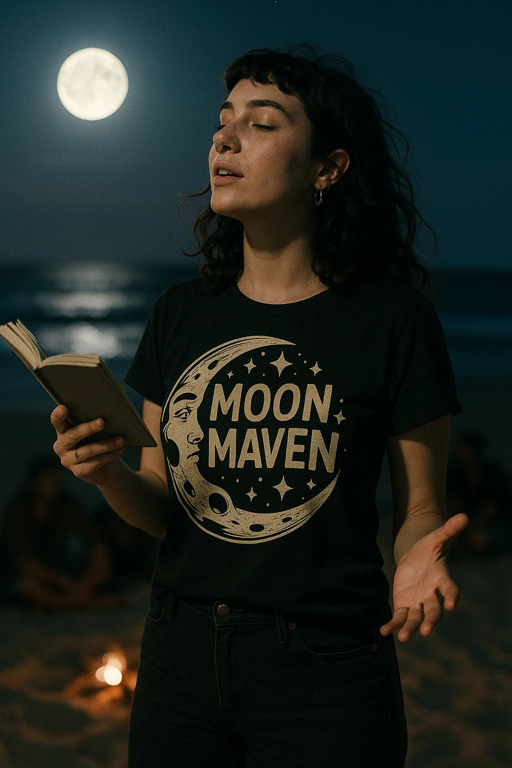 "Moon Maven" black man on the moon t shirt - also a the moon lover gift ideas