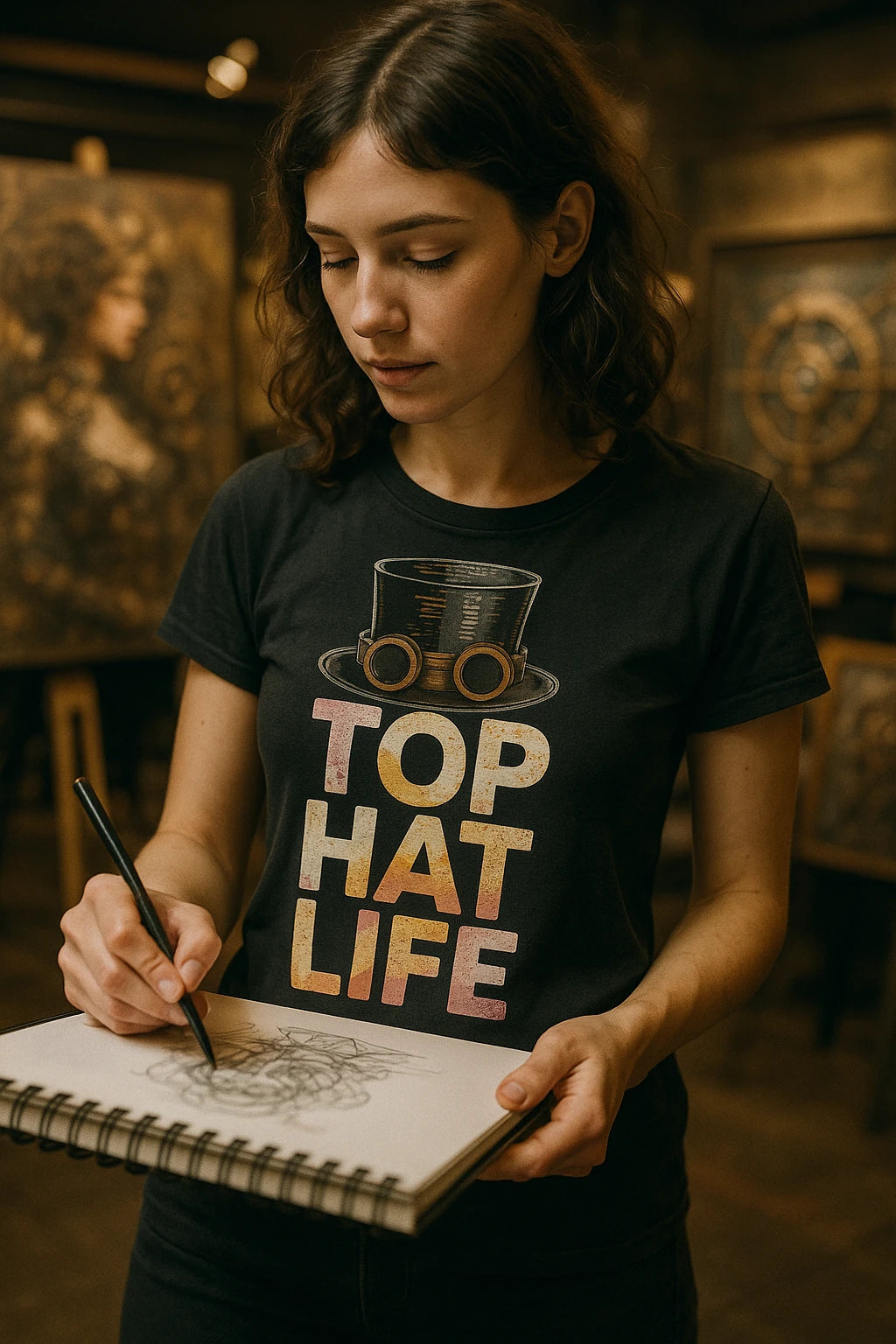 "Top Hat Life" black steampunk shirts - a birthday gift for steampunk lover