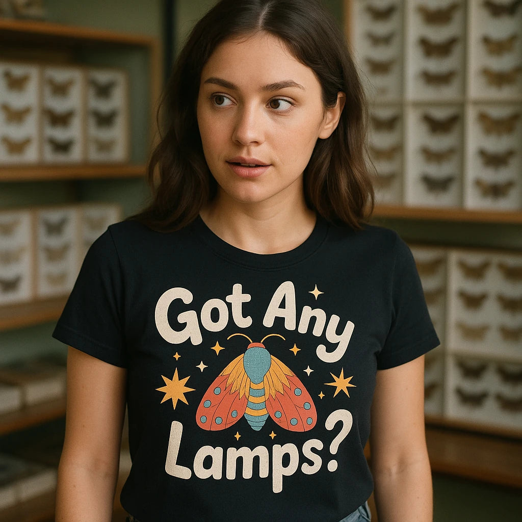 "Got Any Lamps" moth t shirt - product photo 9