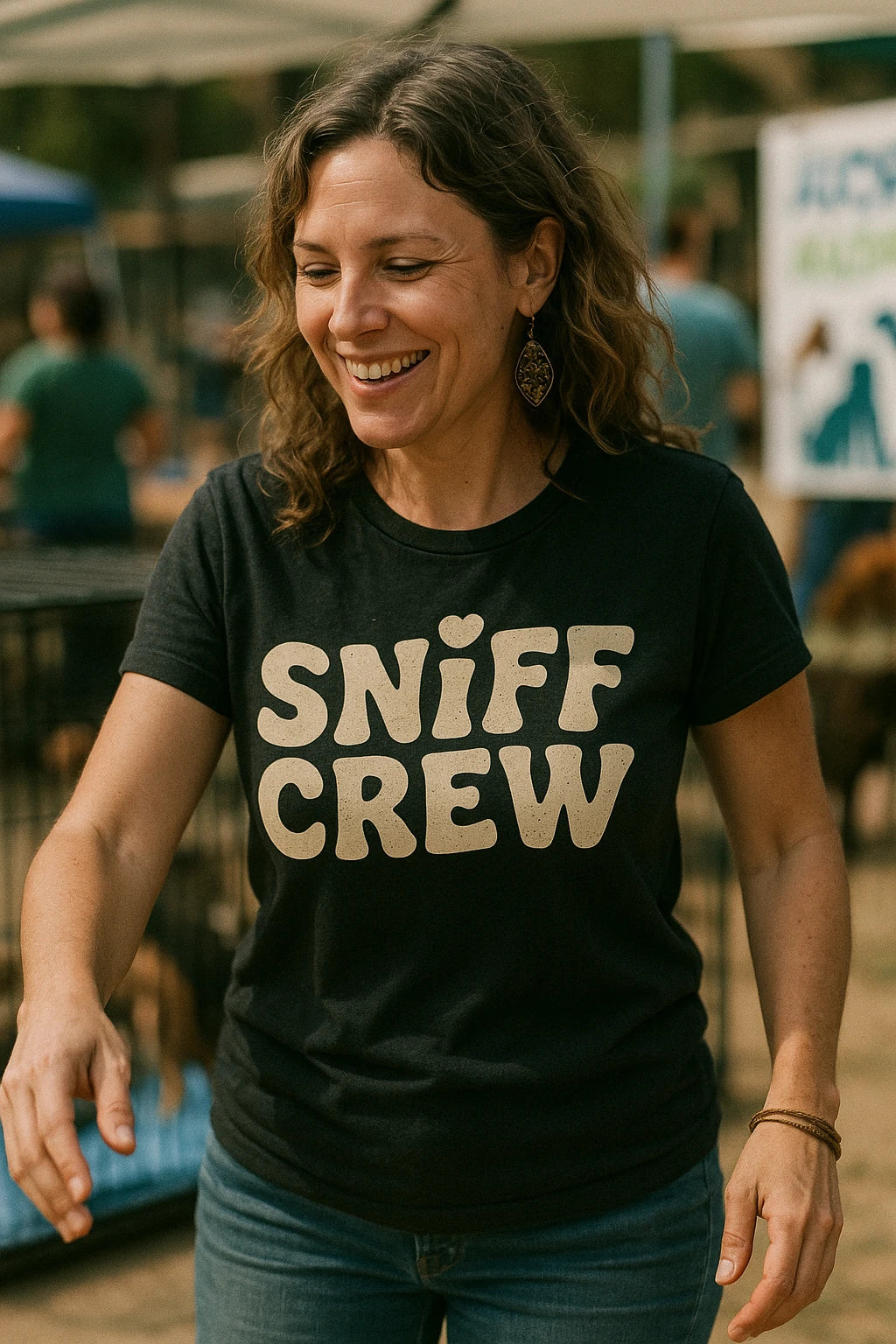 "Sniff Crew" black funny t shirts for dog lovers - also a a perfect shirt for dog lovers