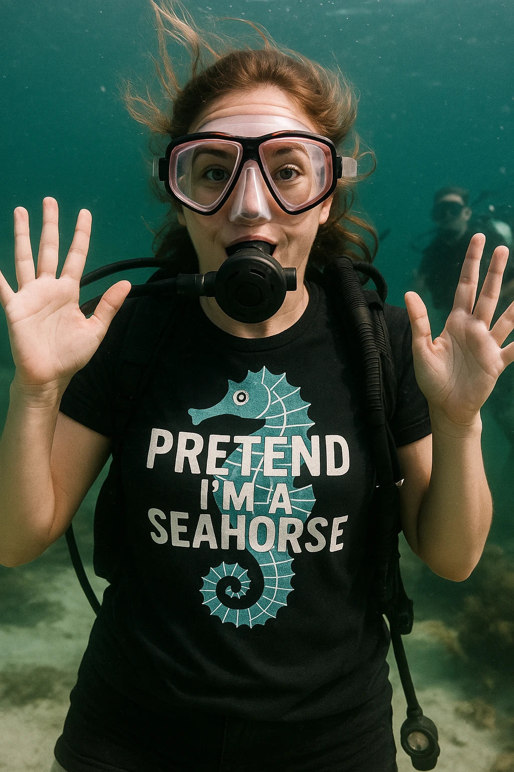 "Pretend I'M a Seahorse" black seahorse shirts - a birthday gift for seahorse lover