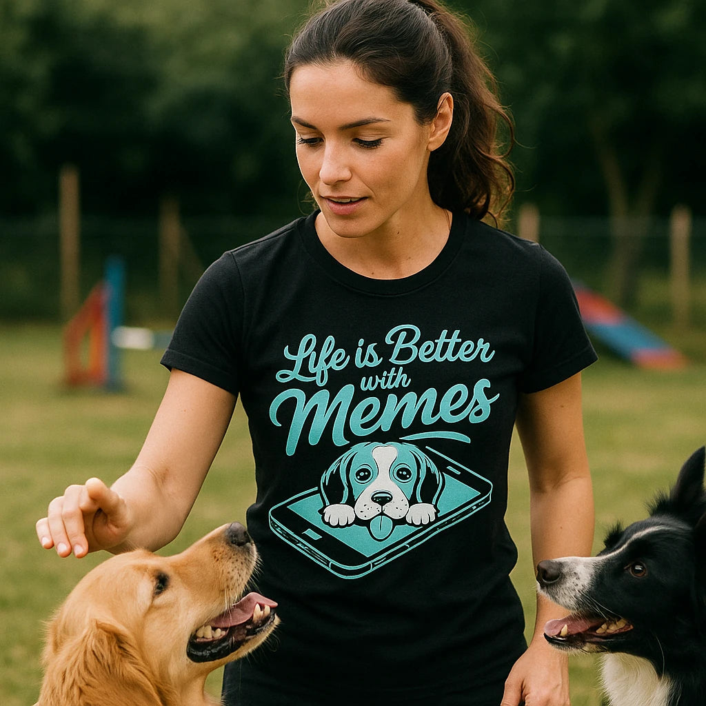 "Life Is Better With Memes" black dog shirts for small dogs - also a anxiety jacket for dogs