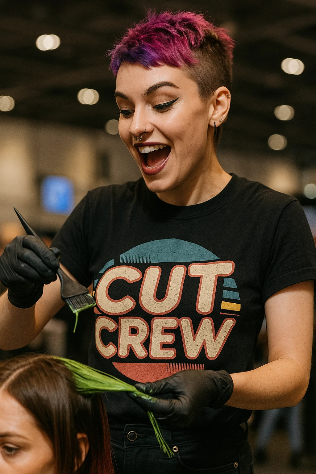 "Cut Crew" black funny hairdresser shirts - a christmas gift for hairdresser