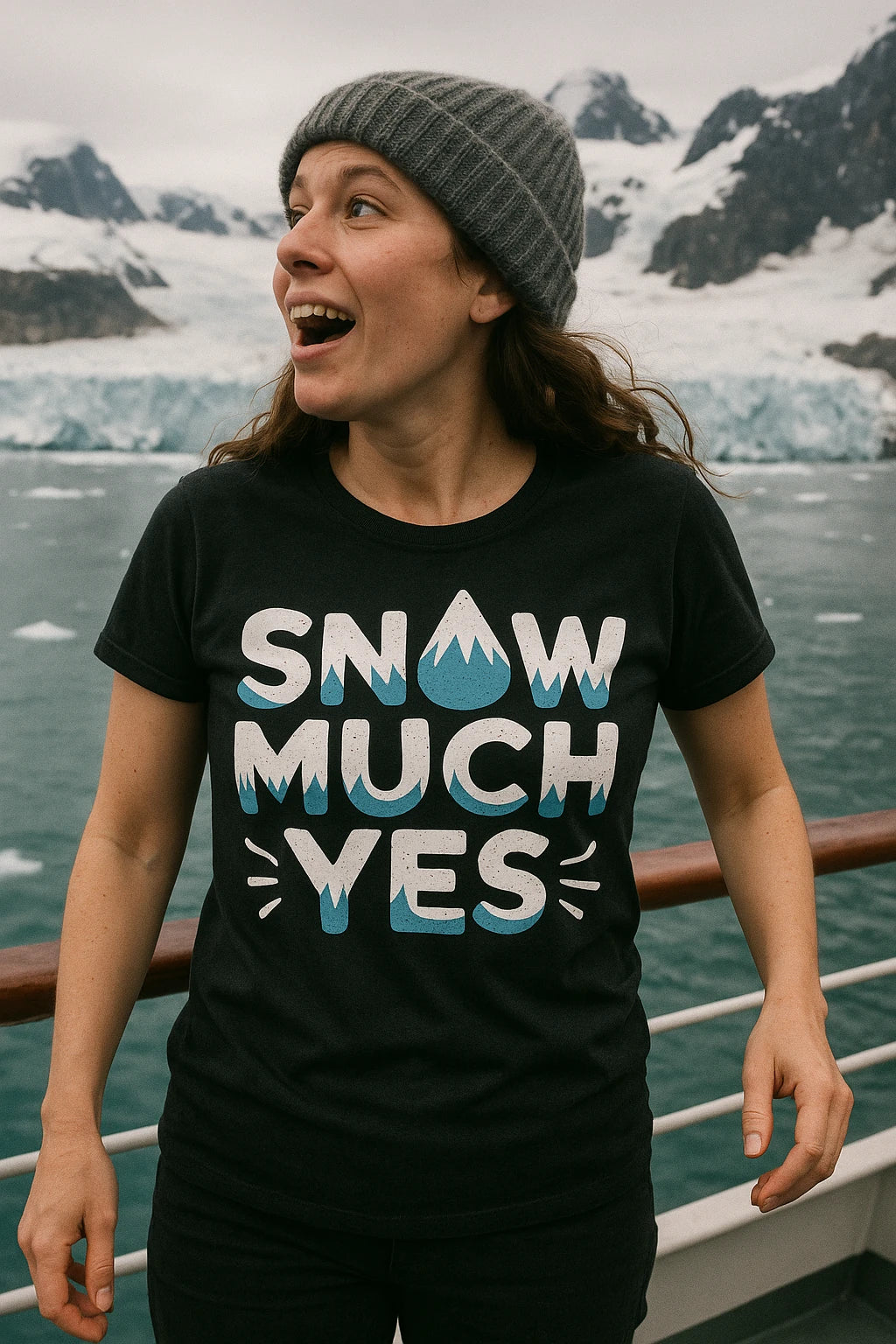 "Snow Much Yes" black arctic cool shirts - a birthday gift for the arctic lover