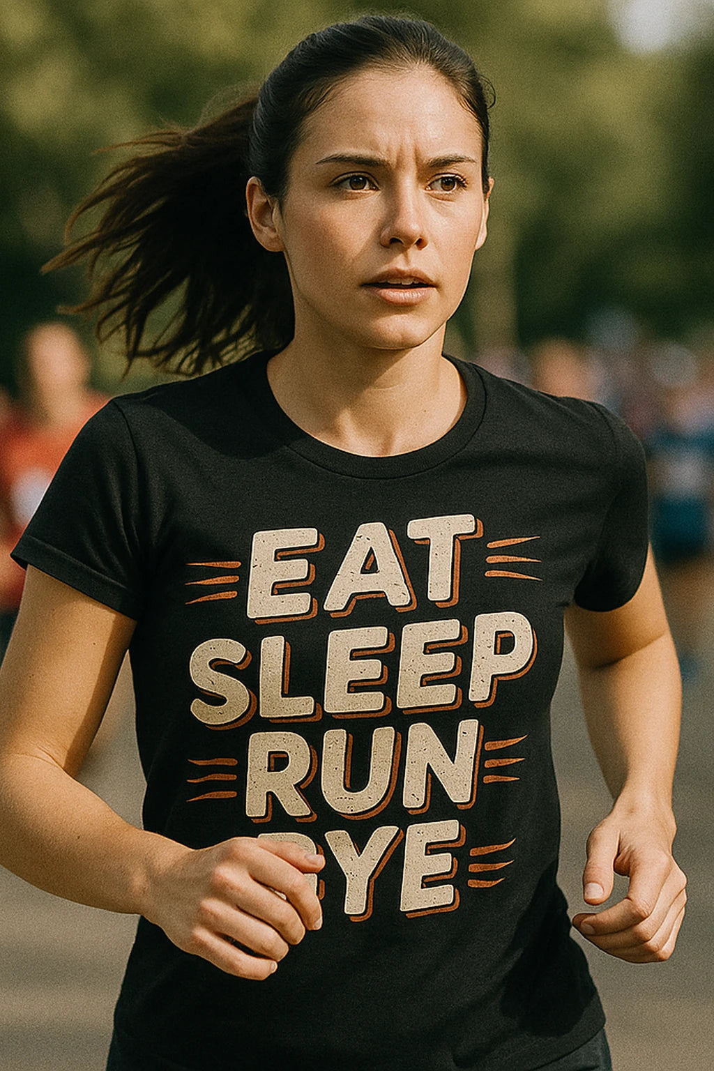 "Eat Sleep Run Bye" black running shirts - also one of the best running shirt for marathon