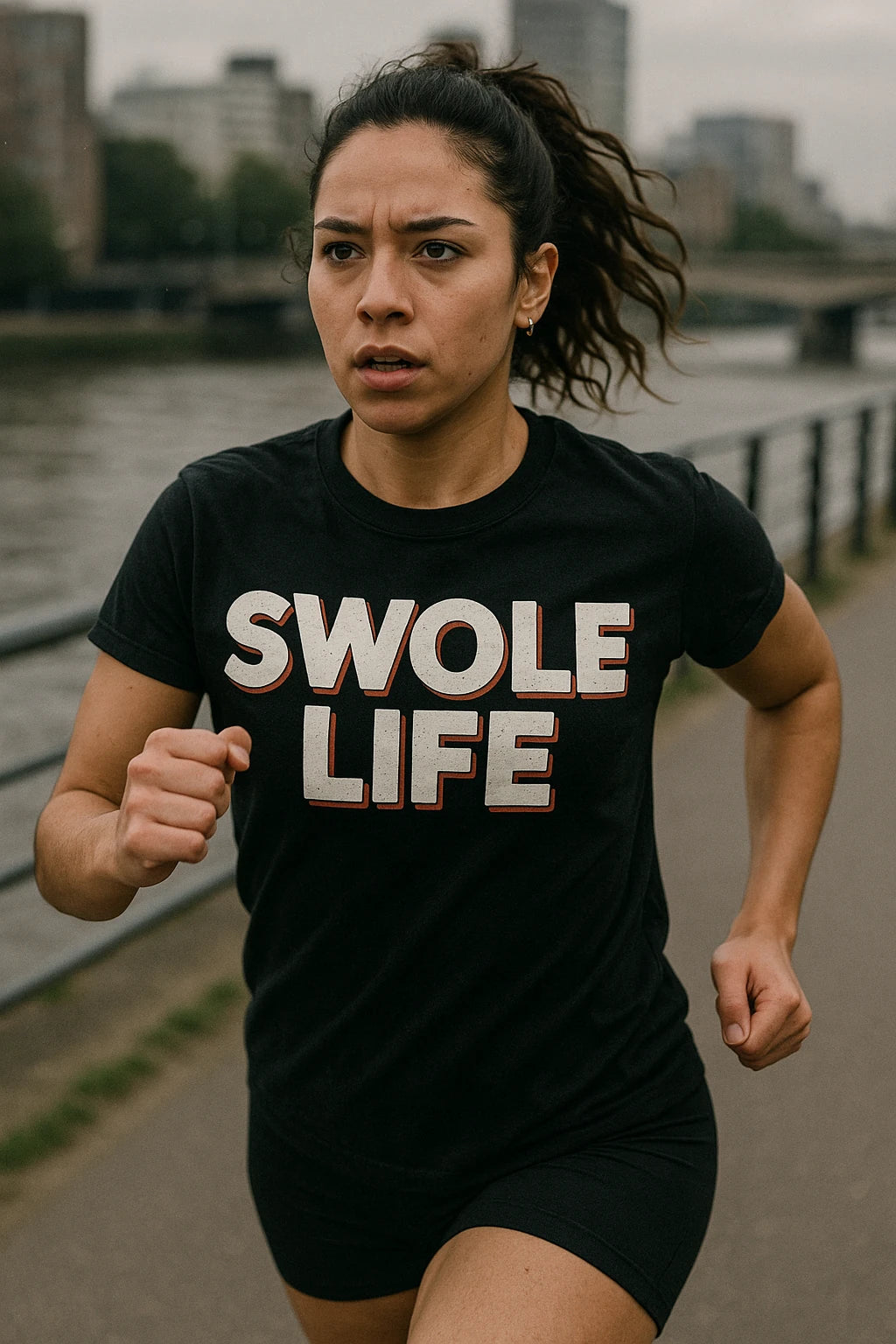 "Swole Life" black exercising shirts - also a crop top for exercise