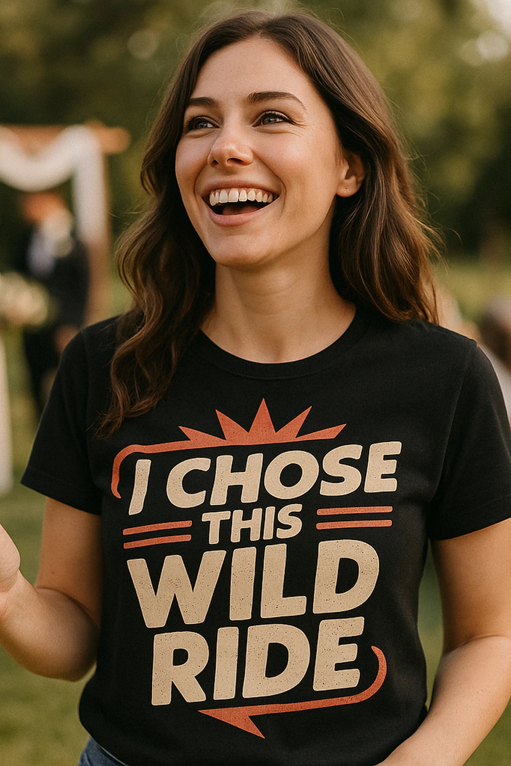 "I Chose This Wild Ride" black relationships shirts, photographed as relationships lover gift