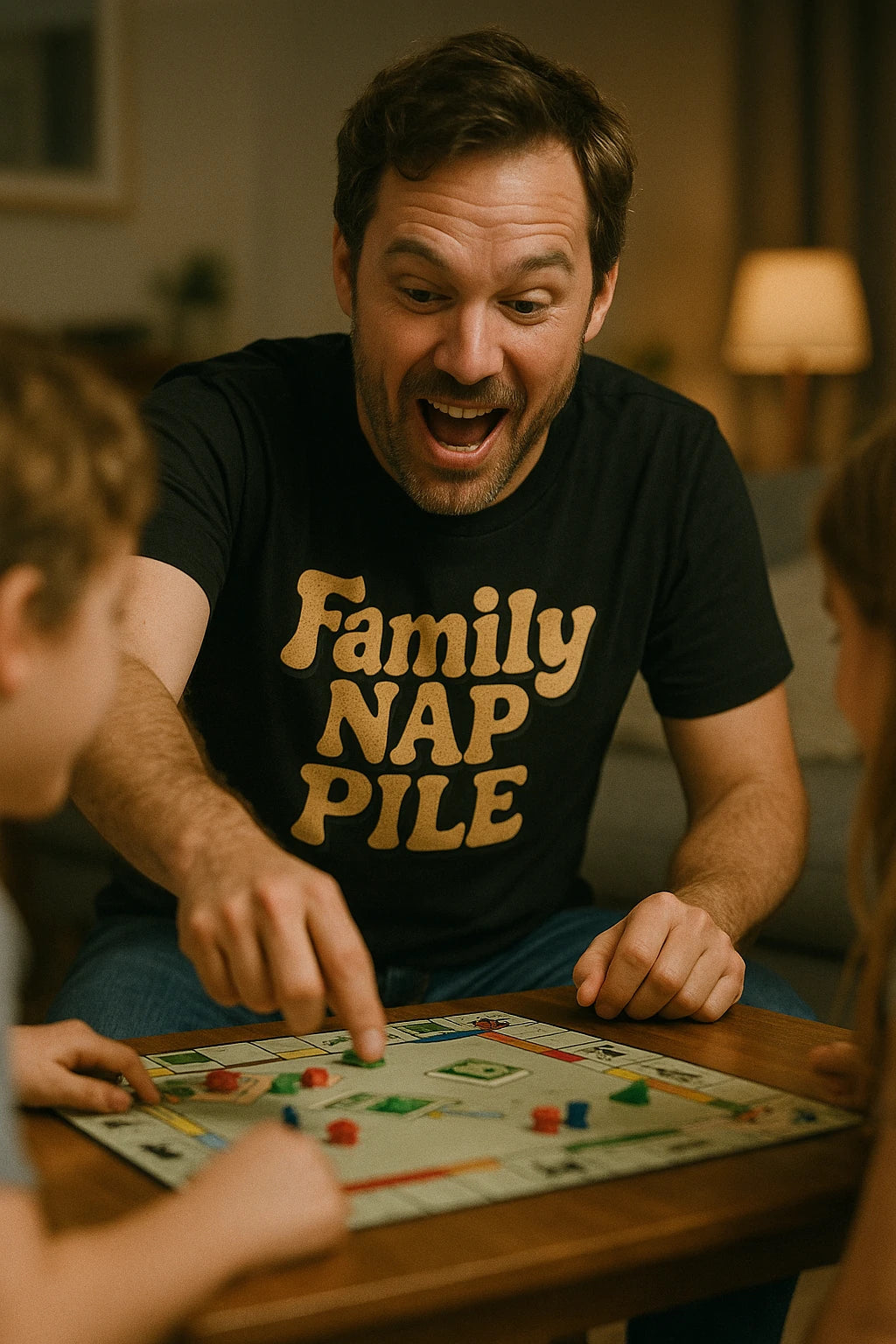 "Family Nap Pile" black family life t shirt - a birthday gift for family life lover