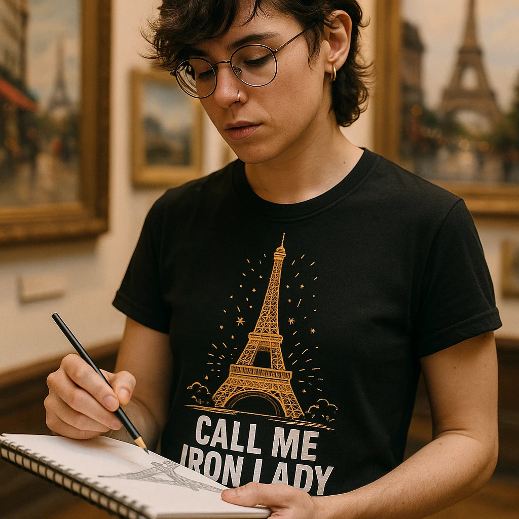 "Call Me Iron Lady" t shirt eiffel tower - product photo 8