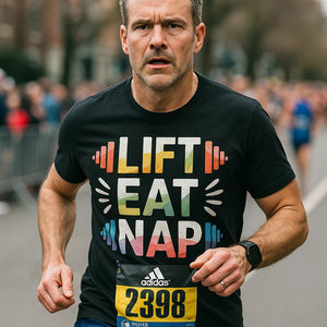"Lift Eat Nap" exercise tee - product photo 8