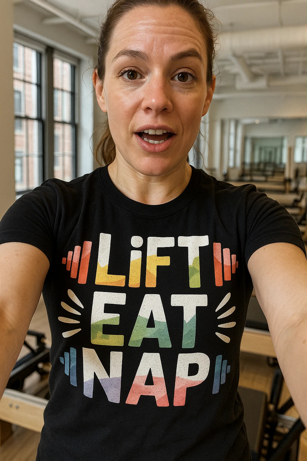 "Lift Eat Nap" exercise tee - product photo 7