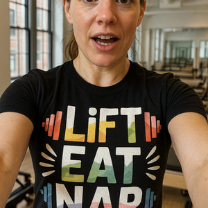"Lift Eat Nap" exercise tee - product photo 7