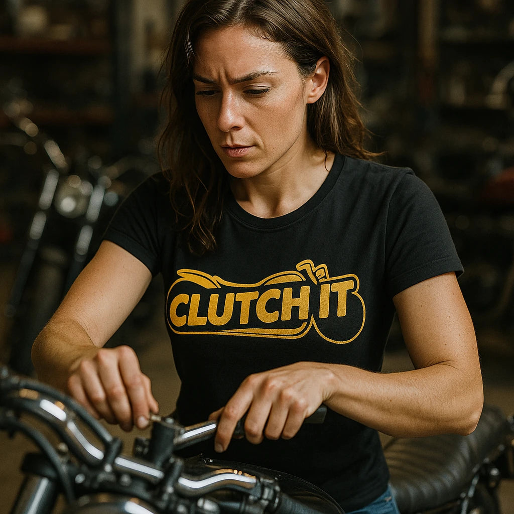 "Clutch It" black motorcycle shirts - a christmas gift for motorcycle lover